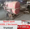3 Punt spuit 630 l, 9 m boom | T.G. Hendriks Boerdery
