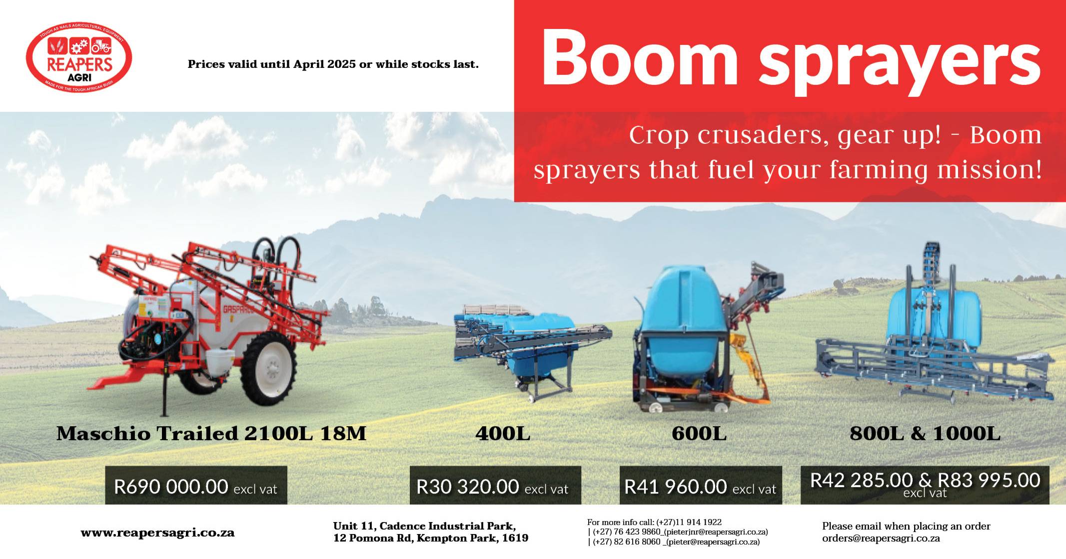 Boom sprayers | Reapers Agri