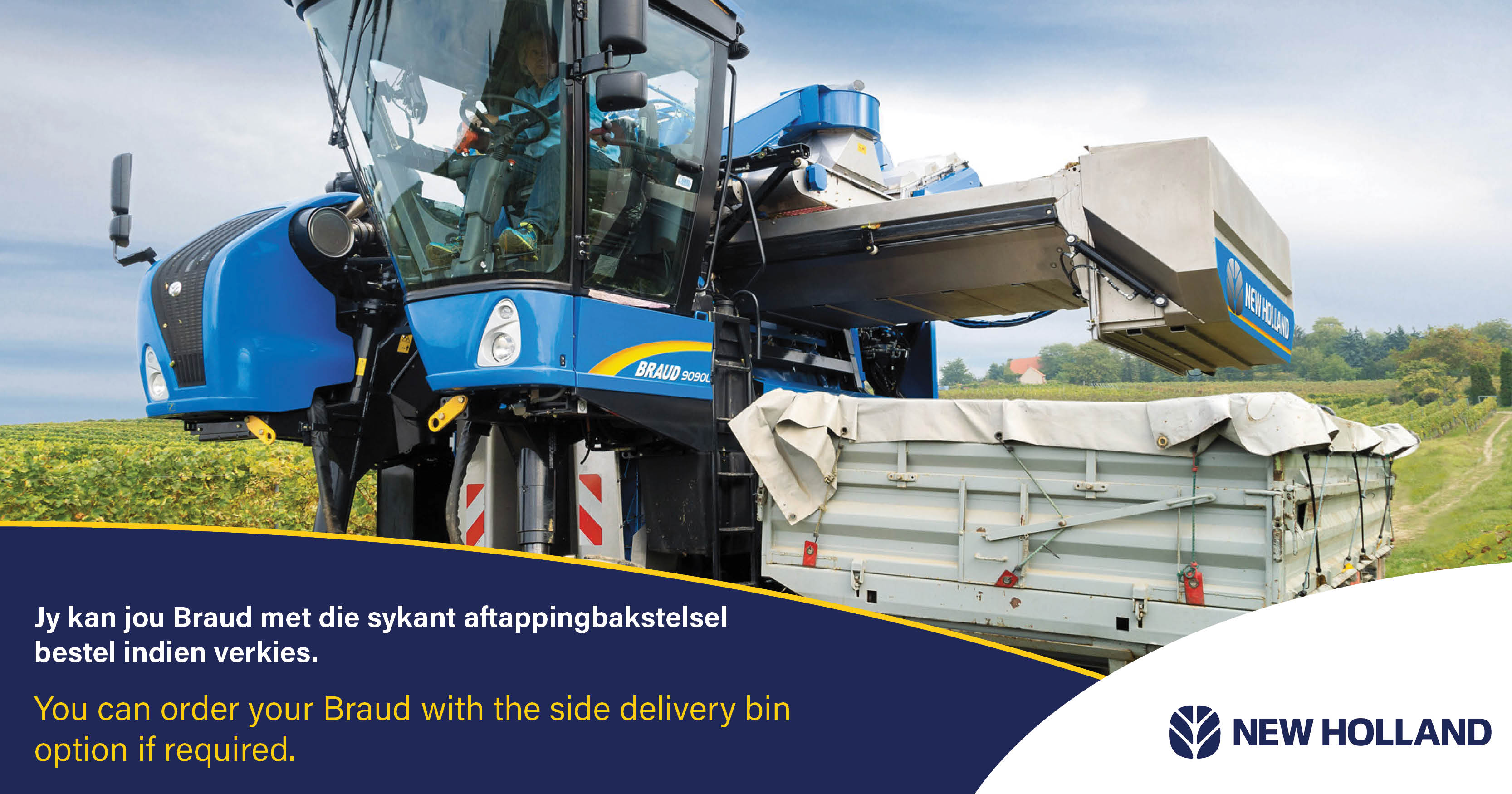 You can order your Braud with the side delivery bin option if required | New Holland