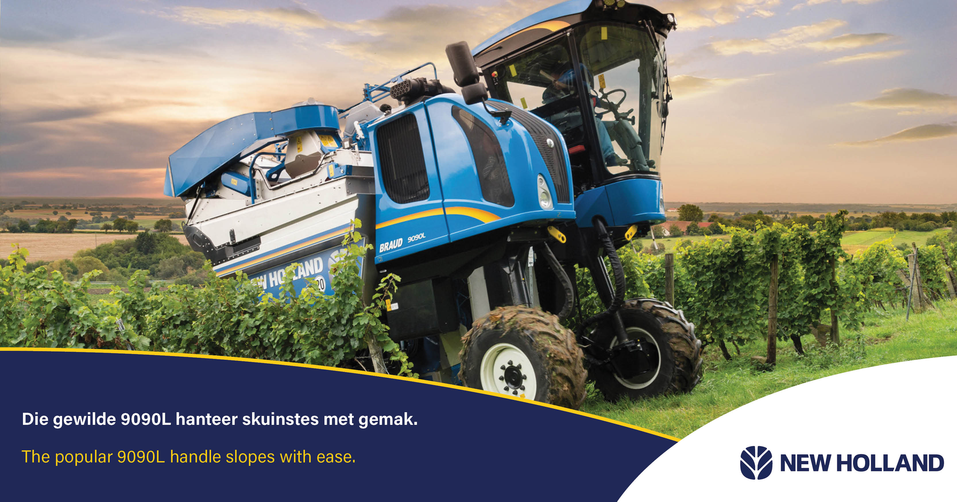 The popular 9090L handle slopes with ease | New Hollland