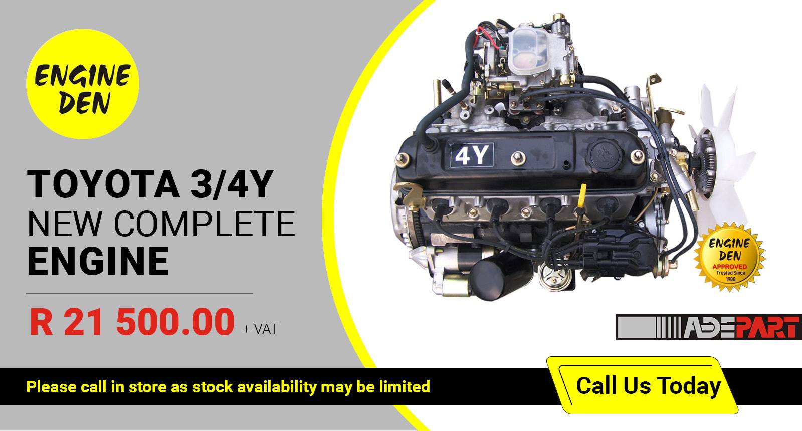 Toyota 3/4Y new complete engine | Engine Den