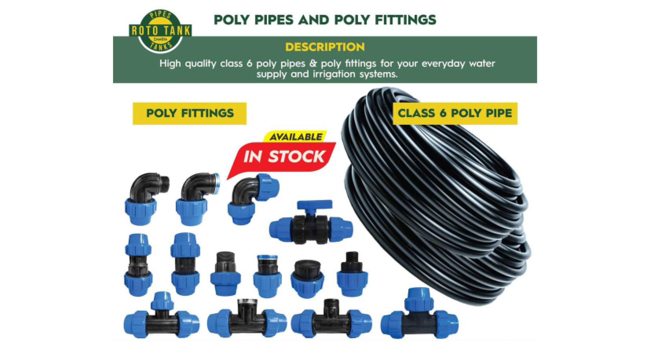 Poly pipes and poly fittings | Roto Tanks