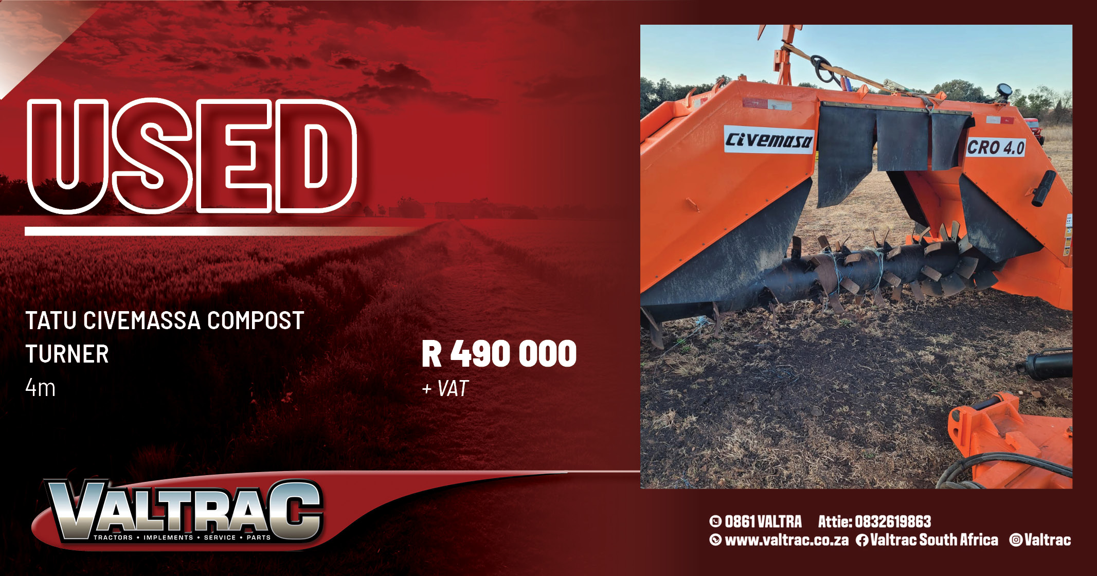 Used TATU Civemassa compost turner | Valtrac
