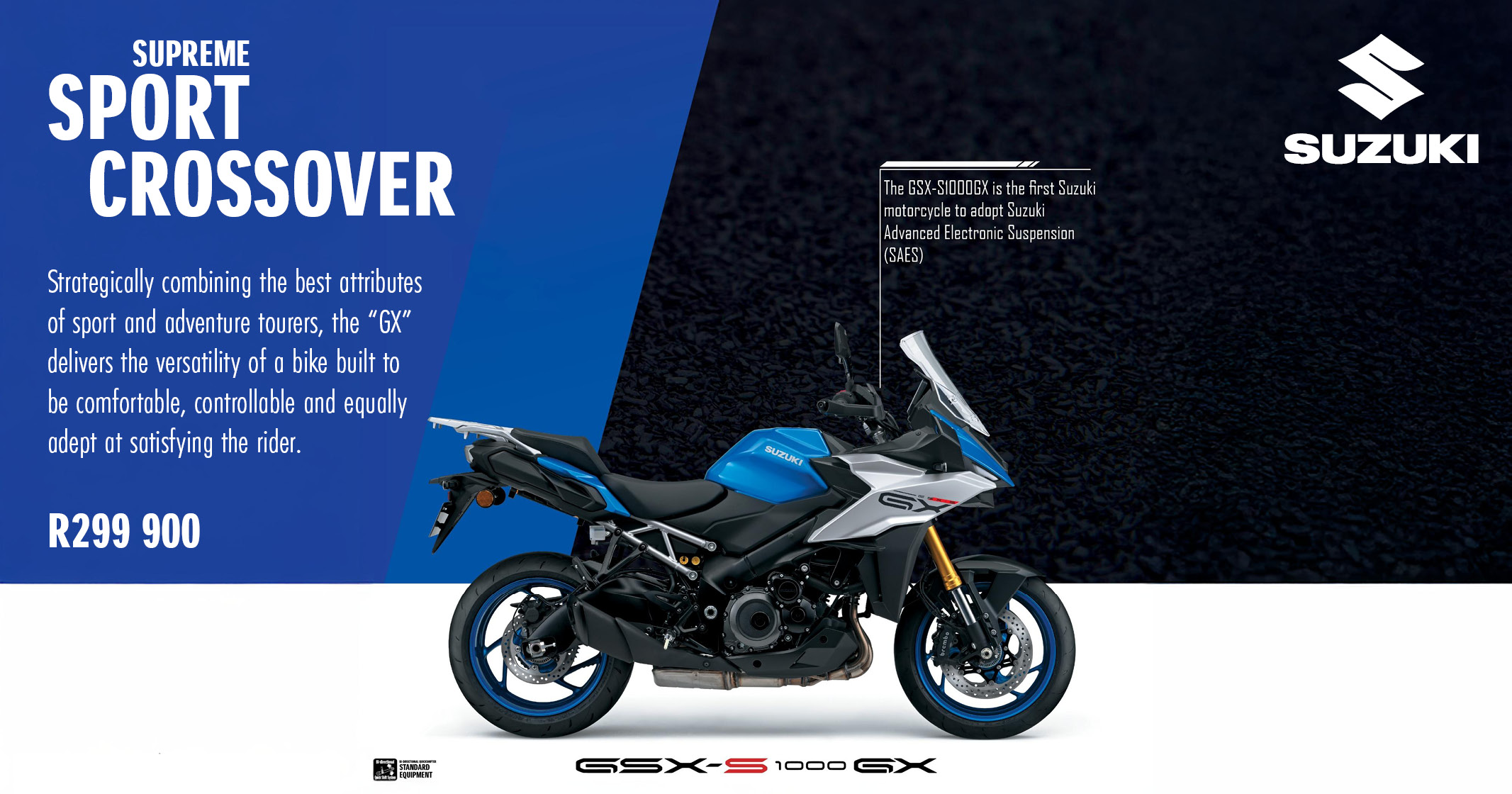 The GSX-S1000GX is the first with Suzuki Advanced Electronic Suspension (SAES) | Suzuki Motorcycles