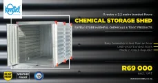 3m x 2,2 m Bunded floors chemical storage shed | Kovobel
