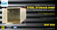 4m 2,2 m Galvanised Steel storage shed | Kovobel