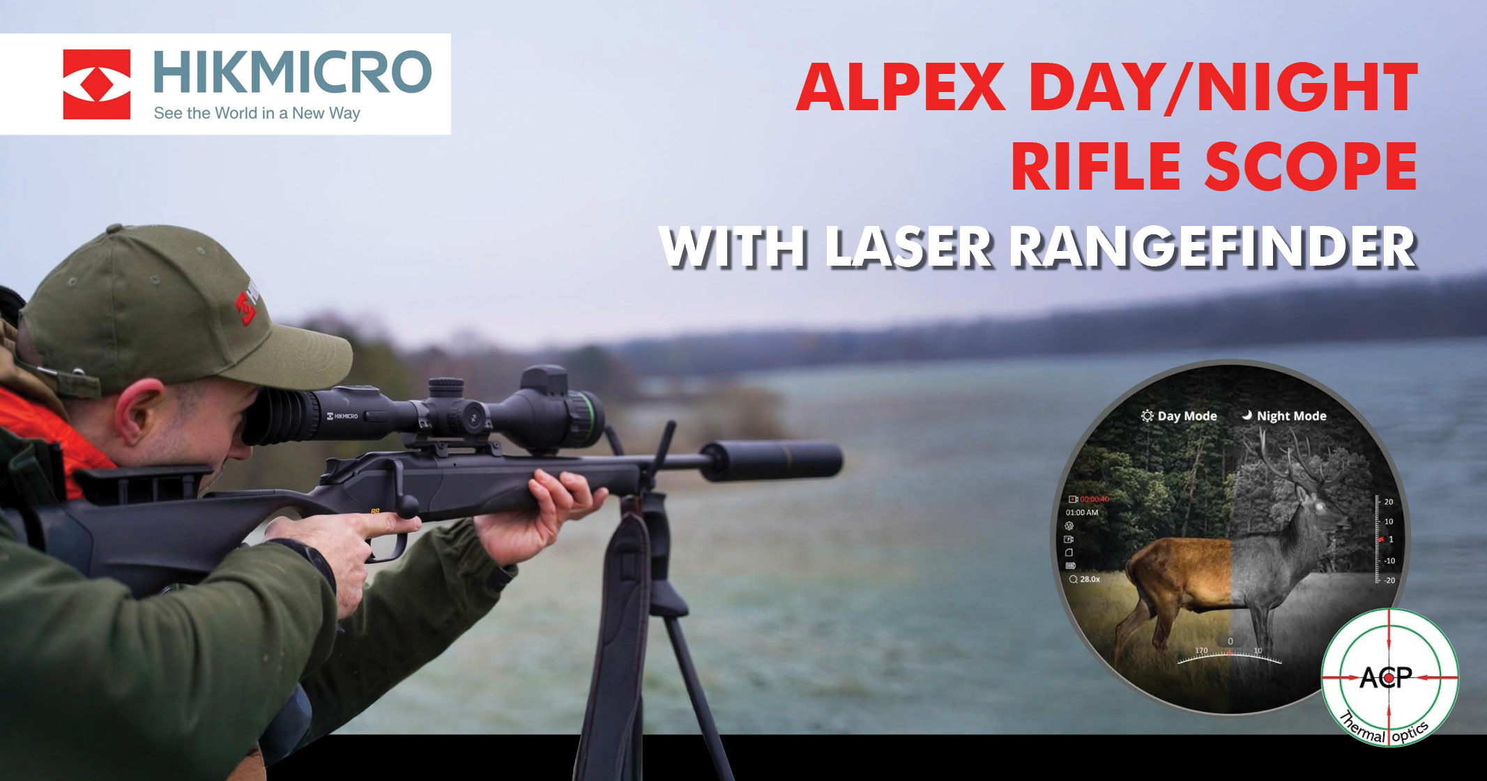 HIKMICRO Alpex day/night rifle scope with laser rangefinder | ACP Thermal Optics
