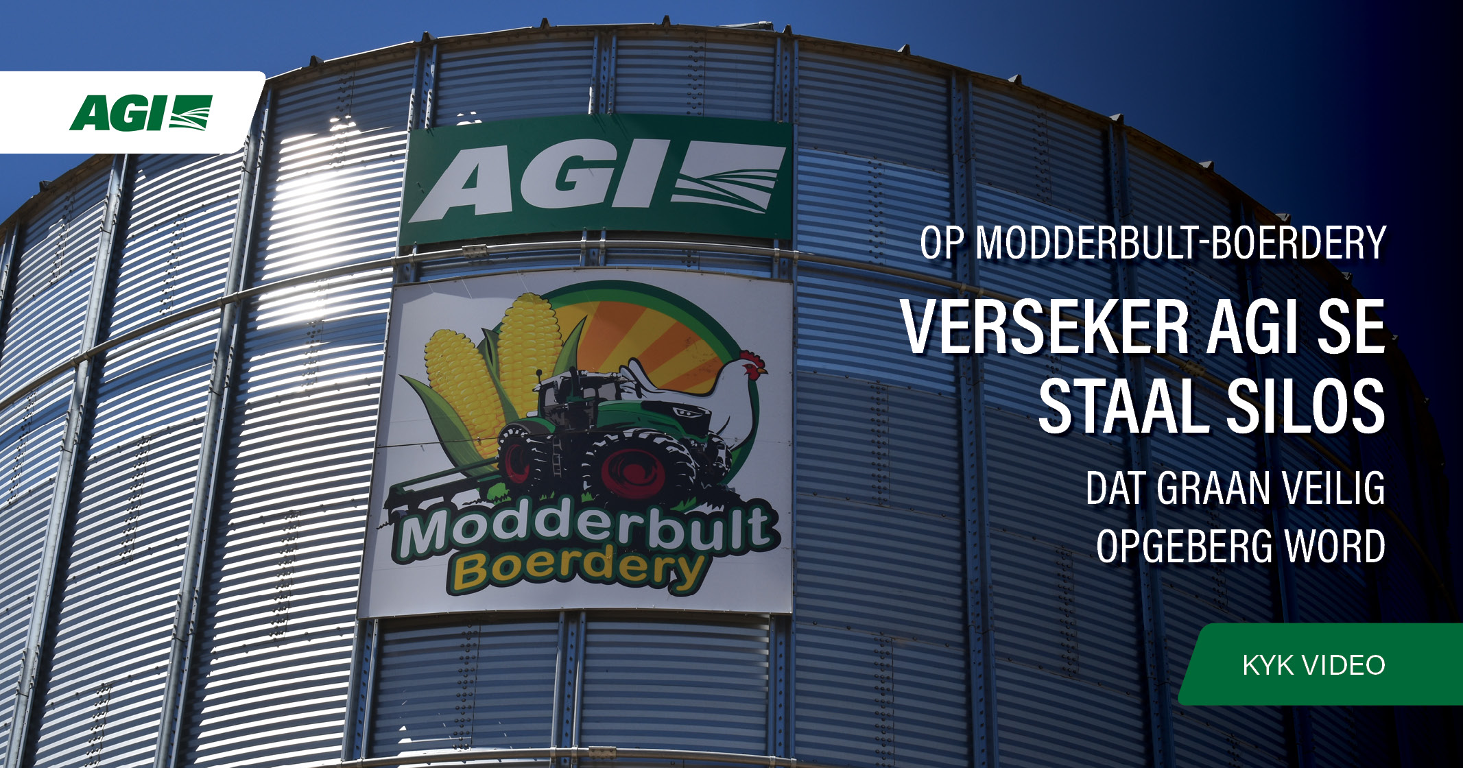 Op Moddelbult Boerdery verseker AGI se staal silos dat graan veilig opgeberg word | AGI