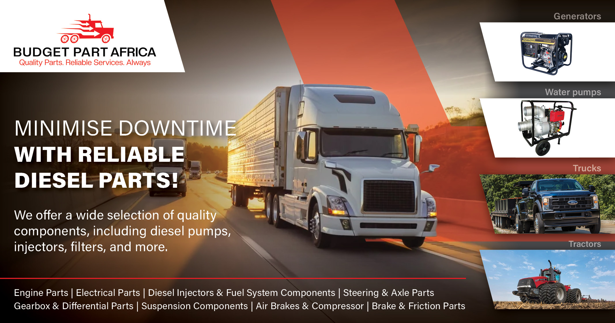 Minimise downtime with reliable diesel parts | Budget Part Africa