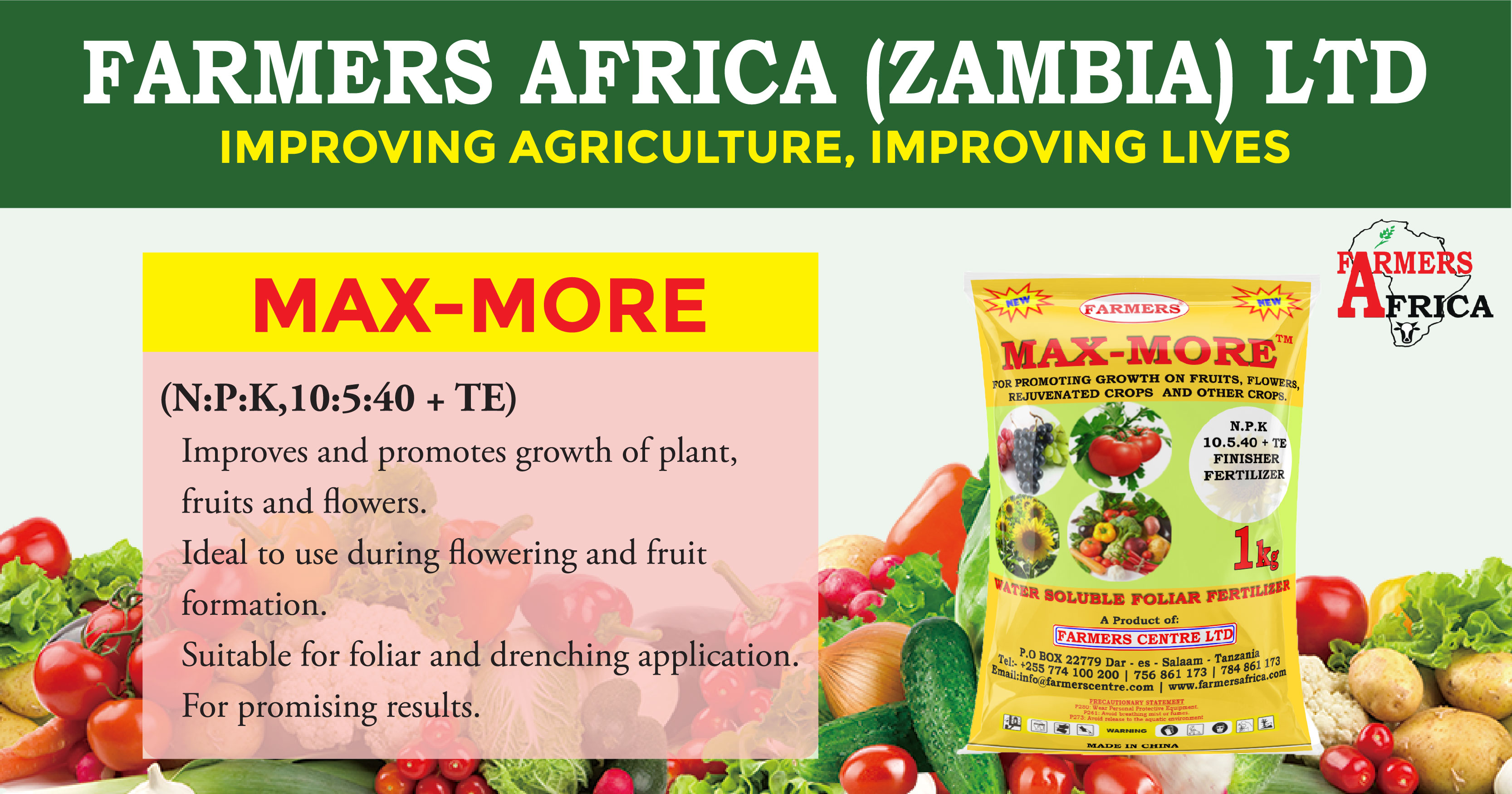 Maximise your harvest with MAX-MORE FINISHER fertiliser | Farmers Africa