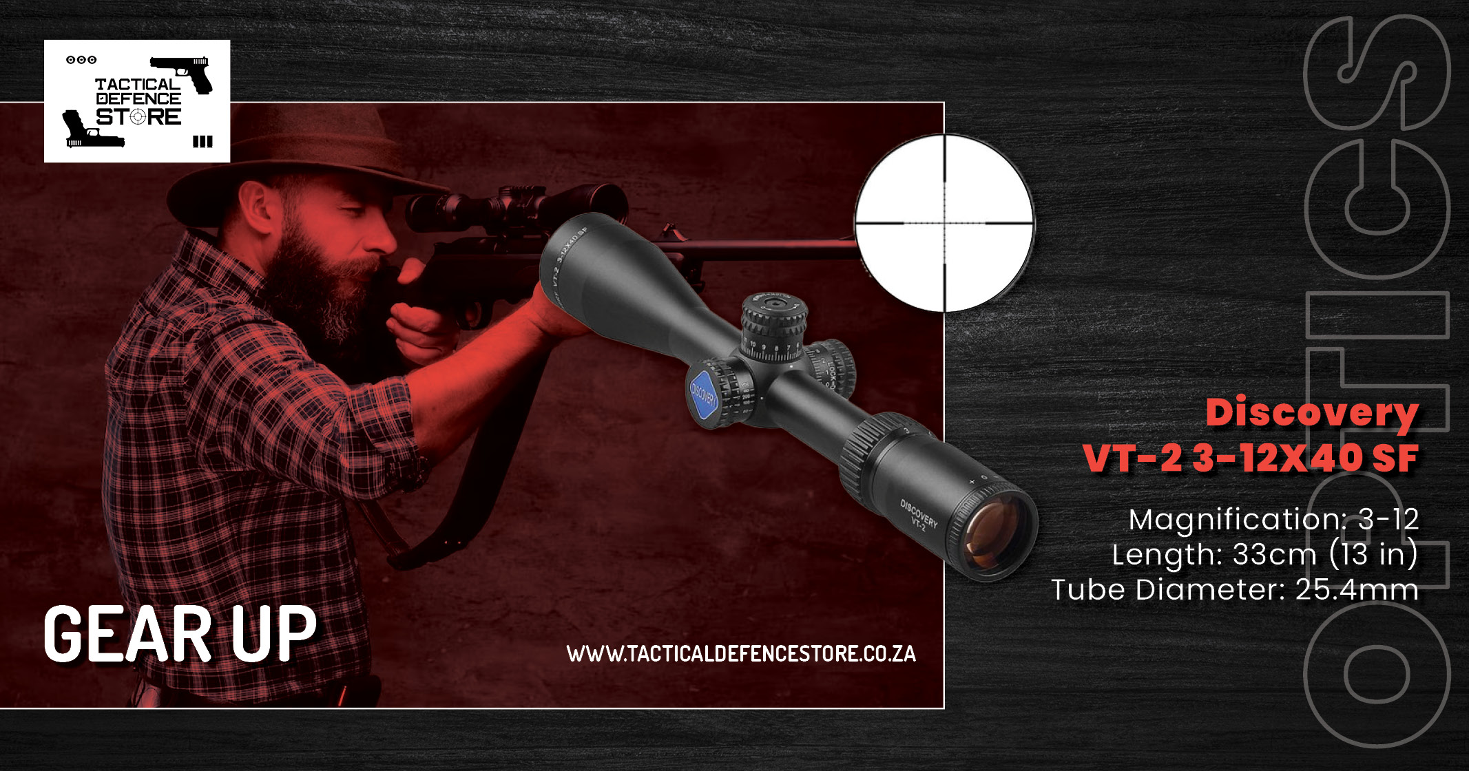 GEAR UP | DISCOVERY VT-2 3-12X40 SF | Tactical Defence Store