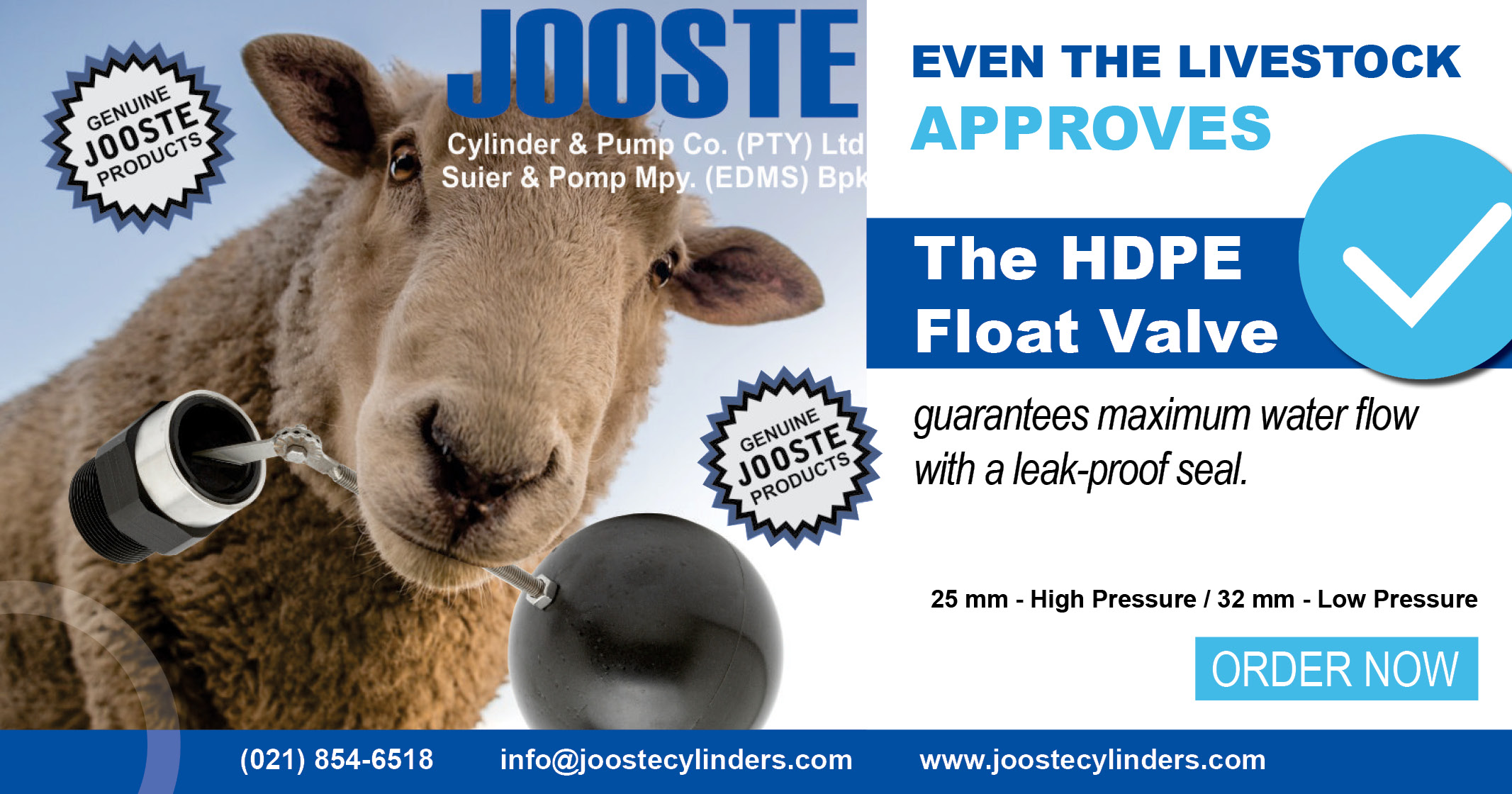 JOOSTE HDPE float valve | Jooste Cylinder & Pump Co. (PTY) Ltd