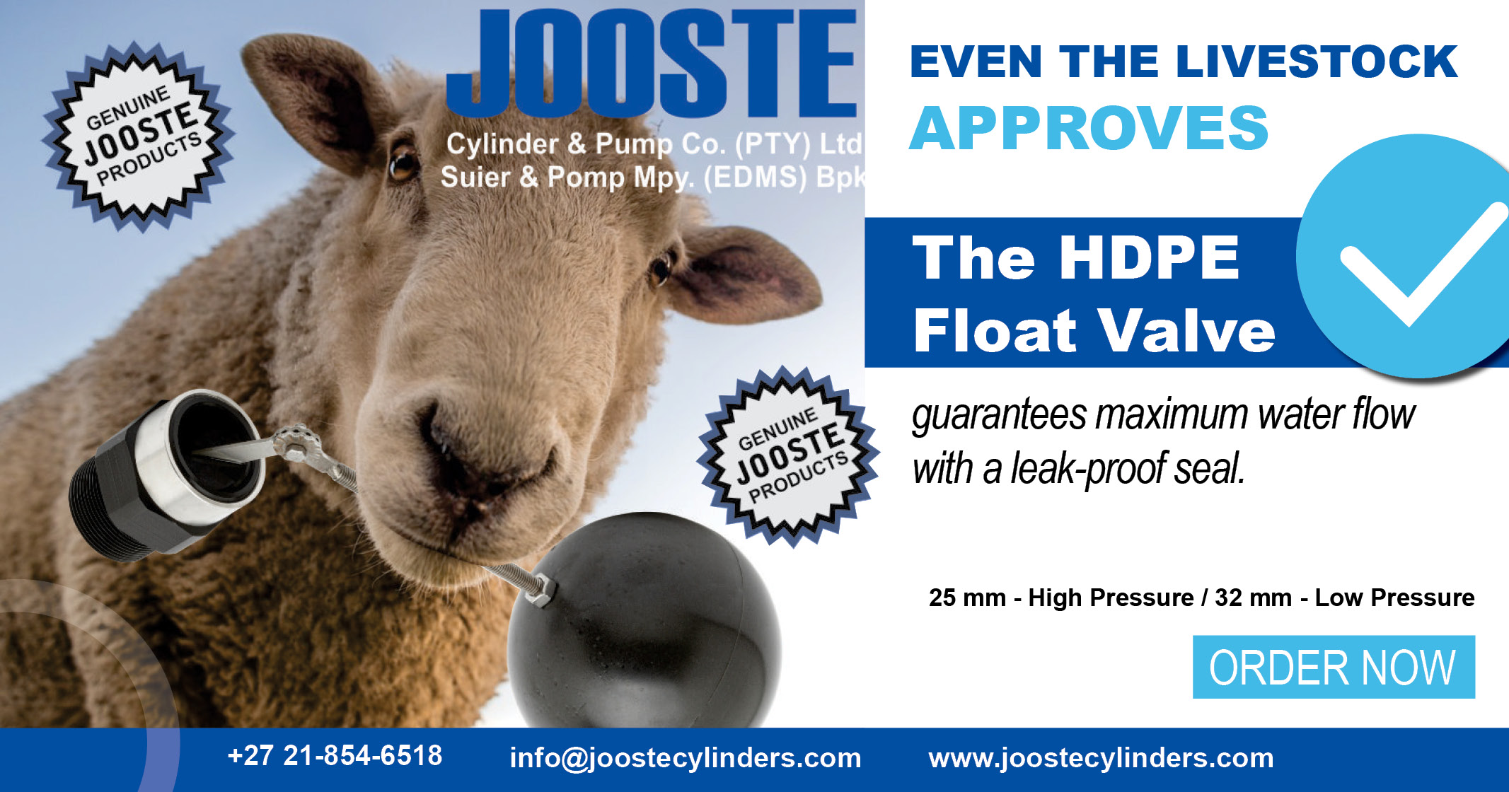 JOOSTE HDPE float valve | Jooste Cylinder & Pump Co. (PTY) Ltd