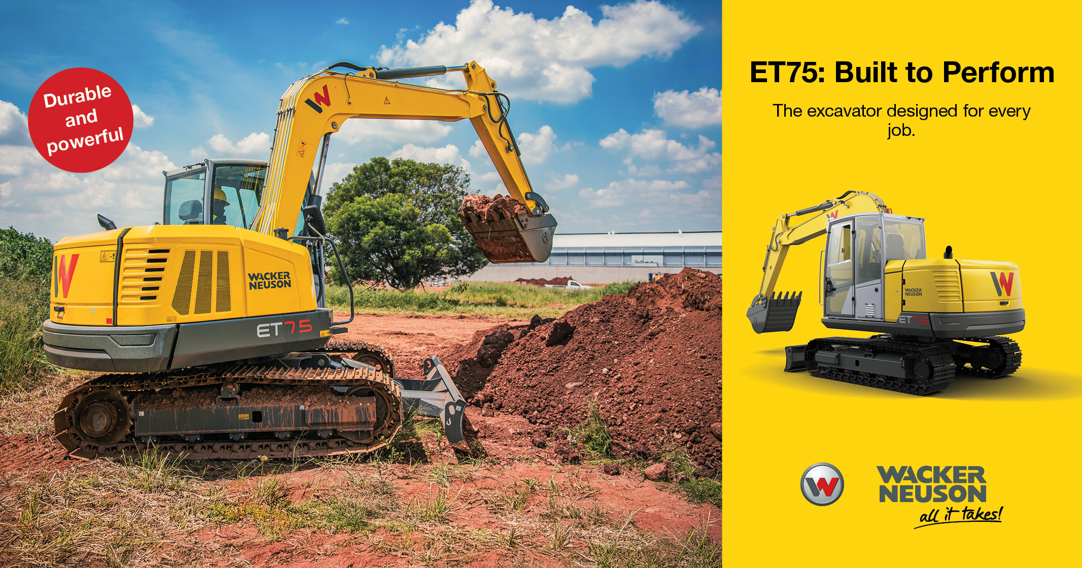 Tracked Conventional Excavator ET75: durable and powerful | Wacker Neuson