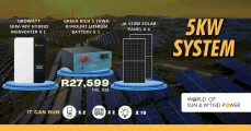 5 KW SYSTEM | Inverter, Batery & solar panel | World of Sun & Wind Power