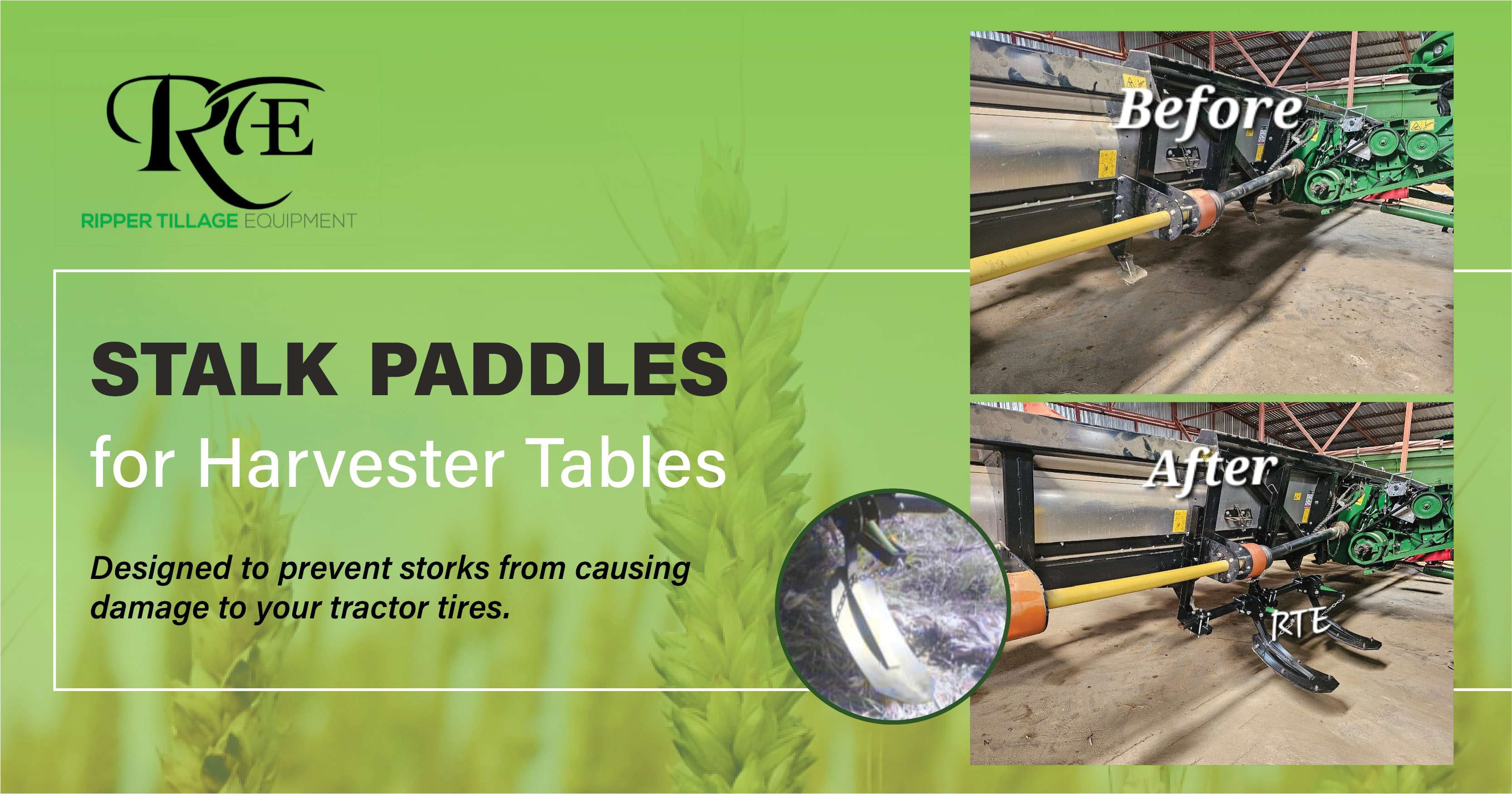 Stalk paddles for harvester tables | Ripper Tillage Equipment