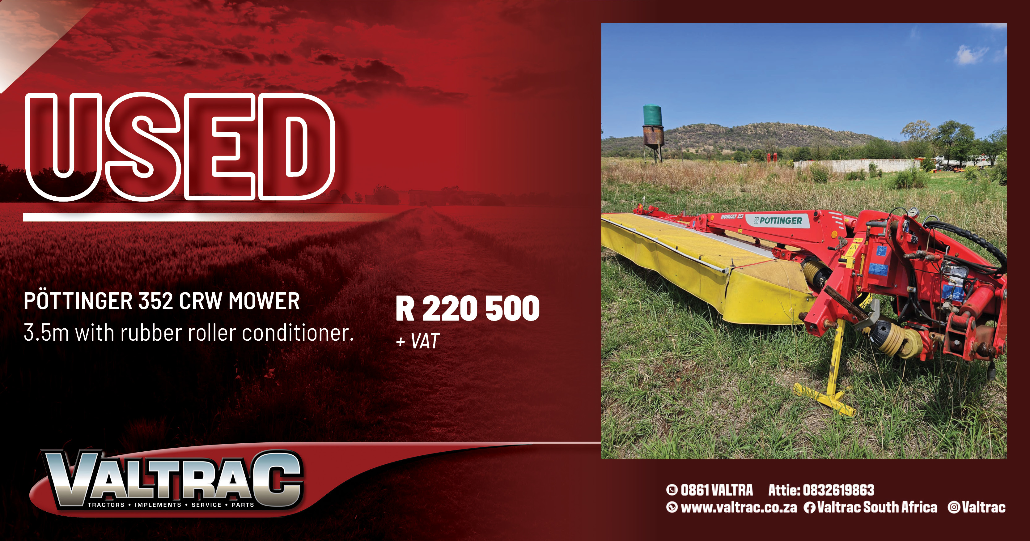 Used | Pöttinger 352 CRW mower | Valtrac