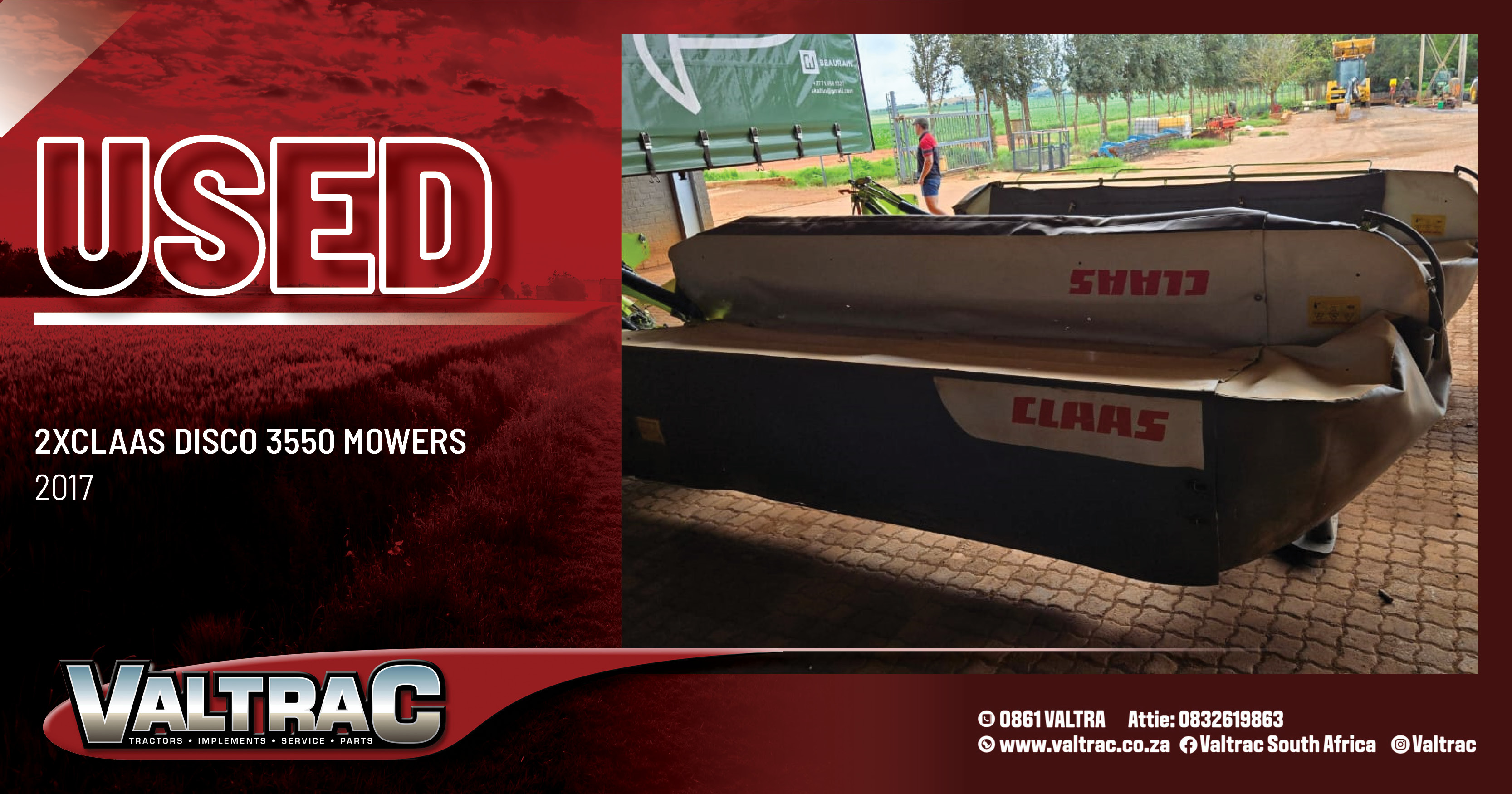 Used | 2 x Claas Disco 3550 mowers | Valtrac