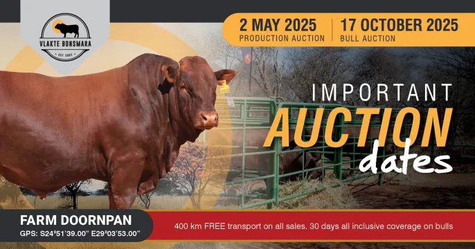 Merk jul kalenders! / Mark your calendars! | 2 Mei 2025 | 17 Oktober 2025 | Vlakte Bonsmara