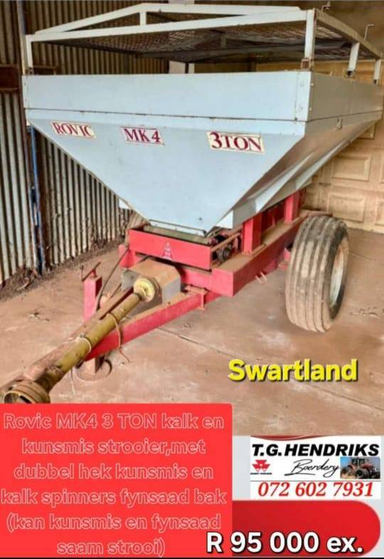 Rovic MK4 / 3 Ton kalk en Kunsmis Strooier | T.G. Hendriks