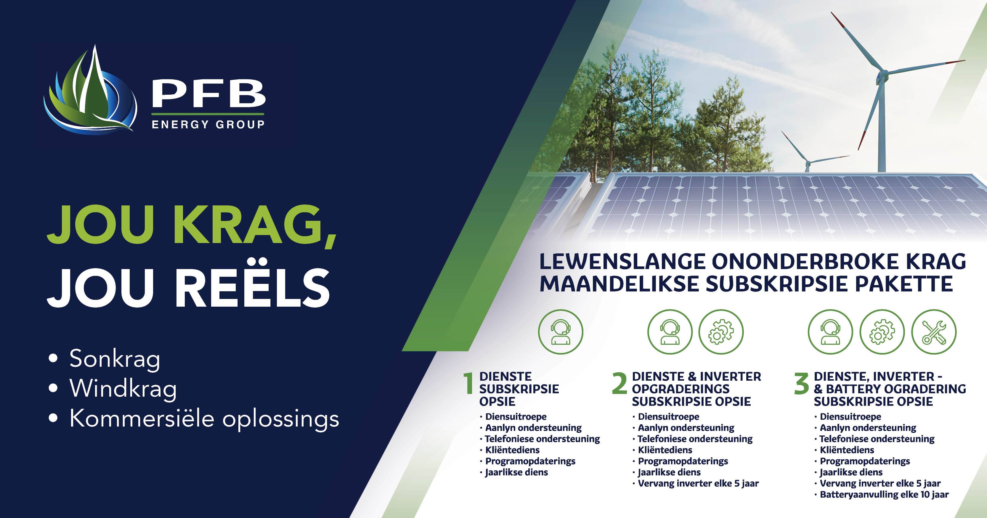 Jou krag, jou reëls – met PFB Energy!
