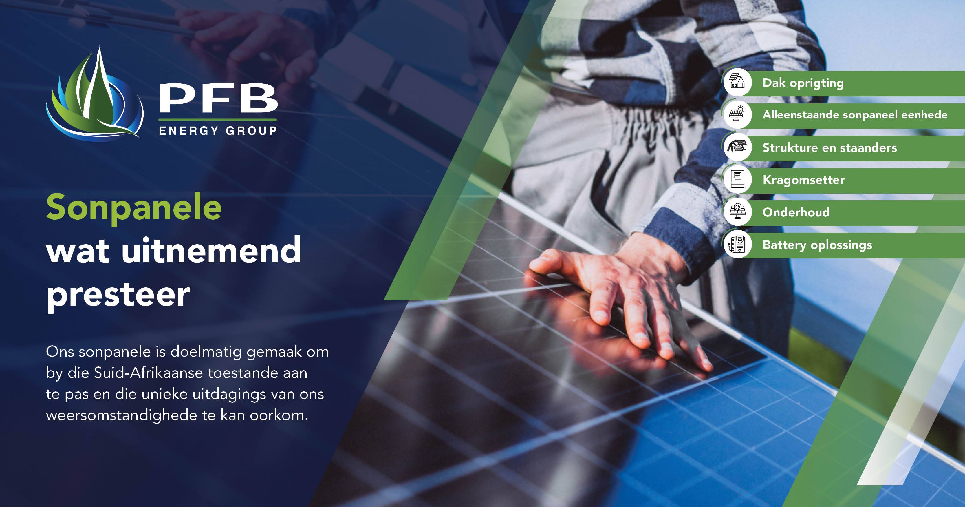 Sonpanele wat uitnemend presteer | PFB Energy