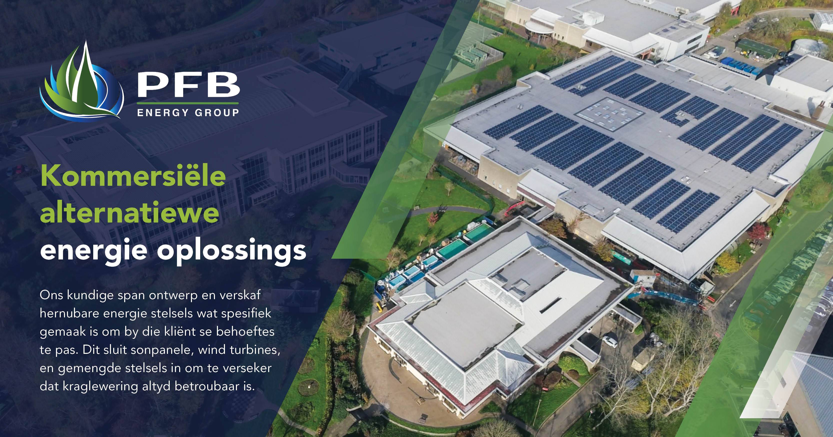 Kommersiële alternatiewe energie oplossings  | PFB Energy