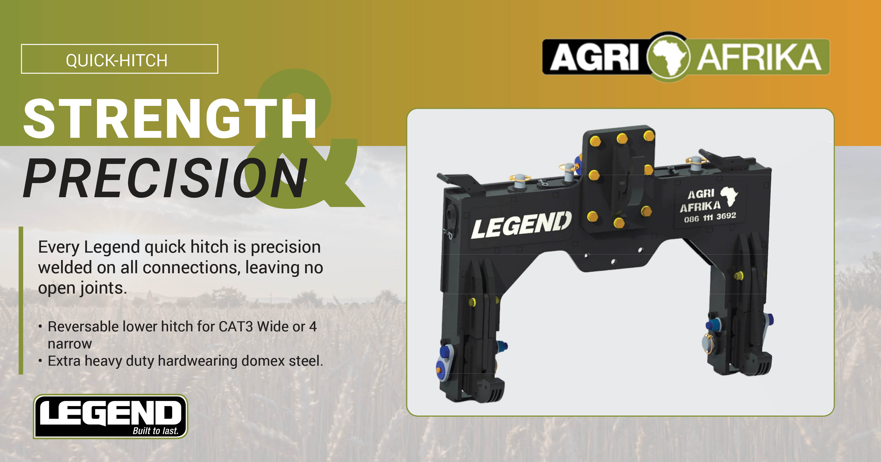 Every Legend quick hitch is precision welded on all connections | Agri Afrika
