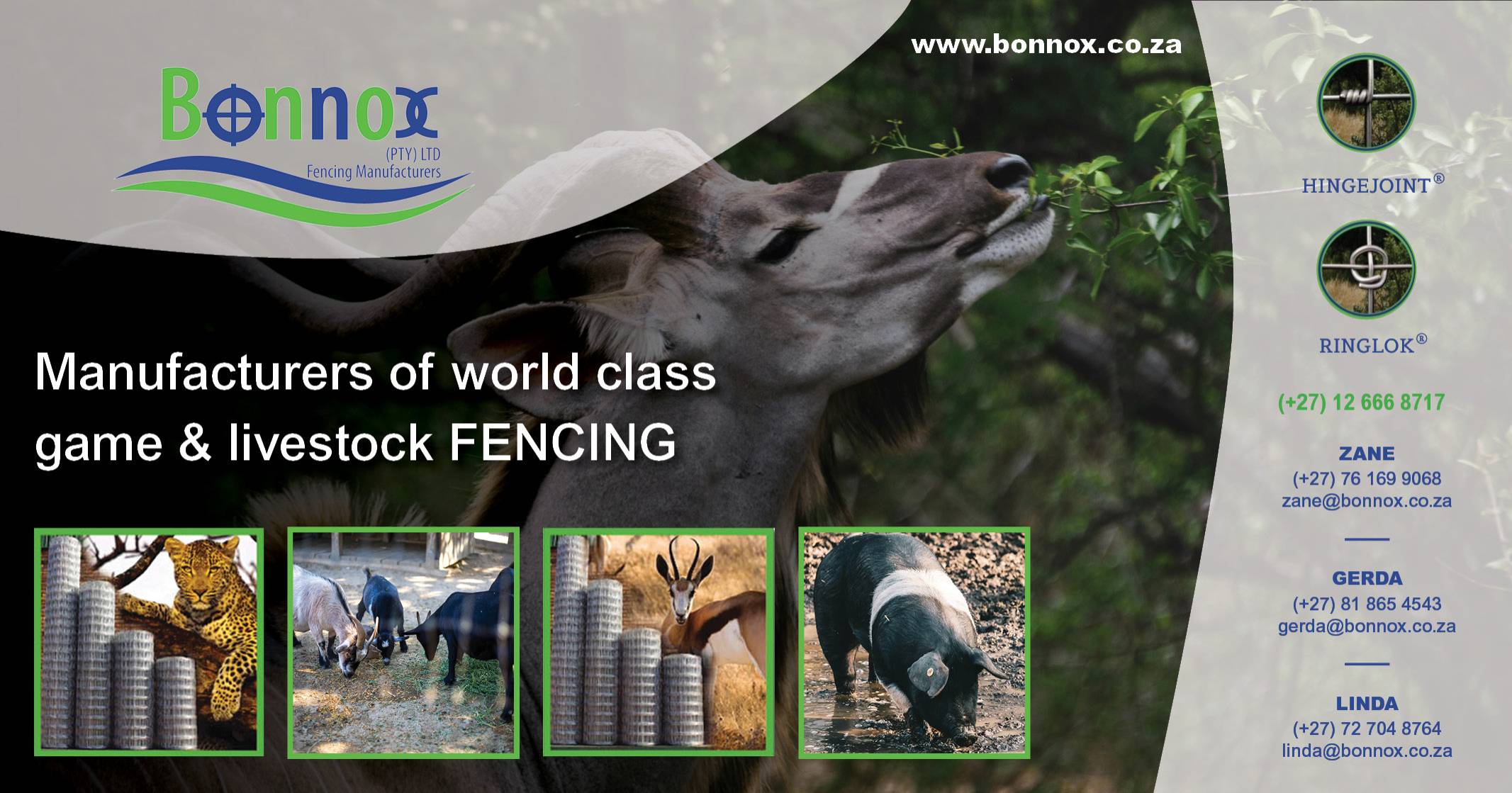 Manufacturers of world class game & livestock FENCING | Bonnox (PTY) LTD