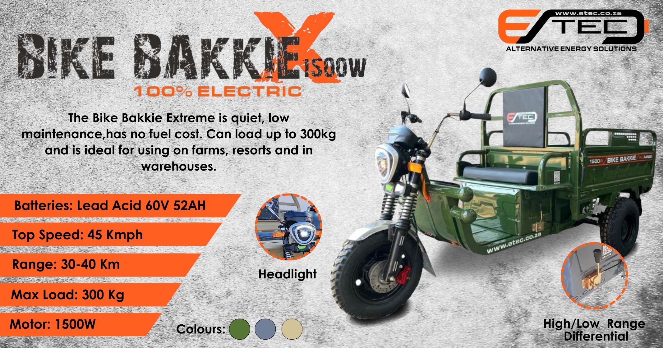 Bike Bakkie Xtreme 1500 W | Etec Technologies (PTY) LTD