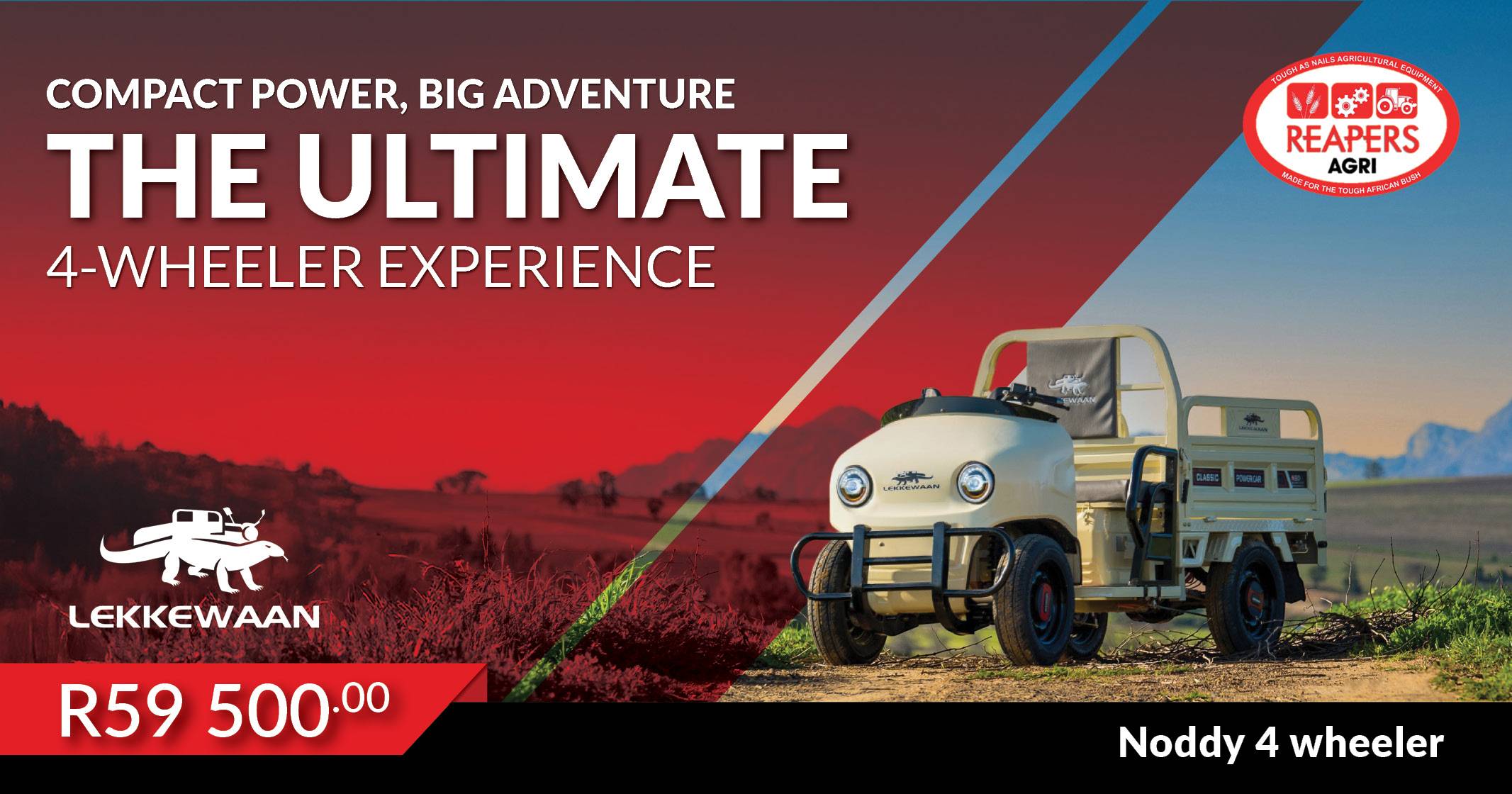 Compact power, big adventure | Lekkewaan Noddy 4-wheeler | Reapers Agri