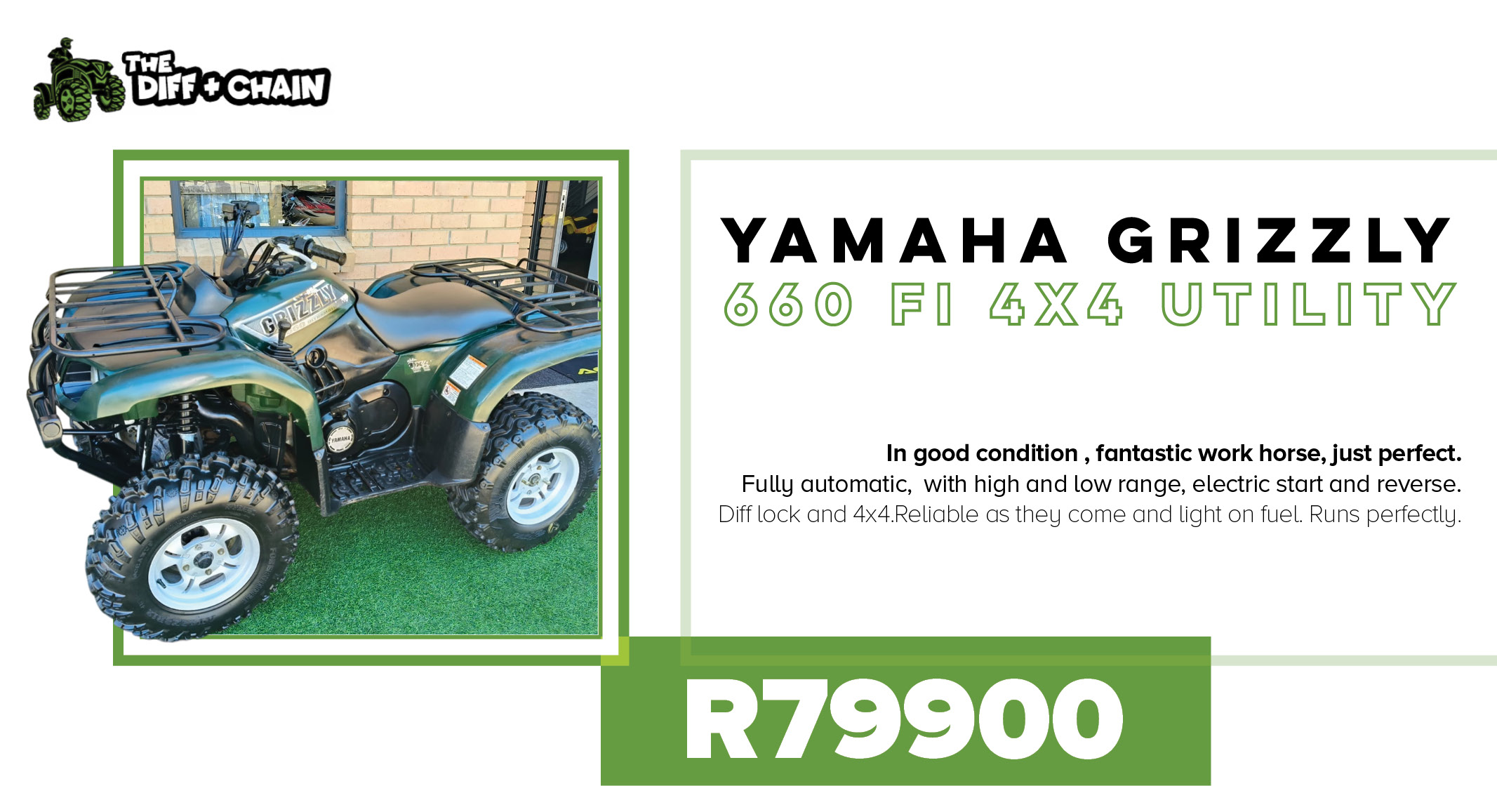 Yamaha Grizzly 660 fi 4x4 utility | The Diff & Chain leisure
