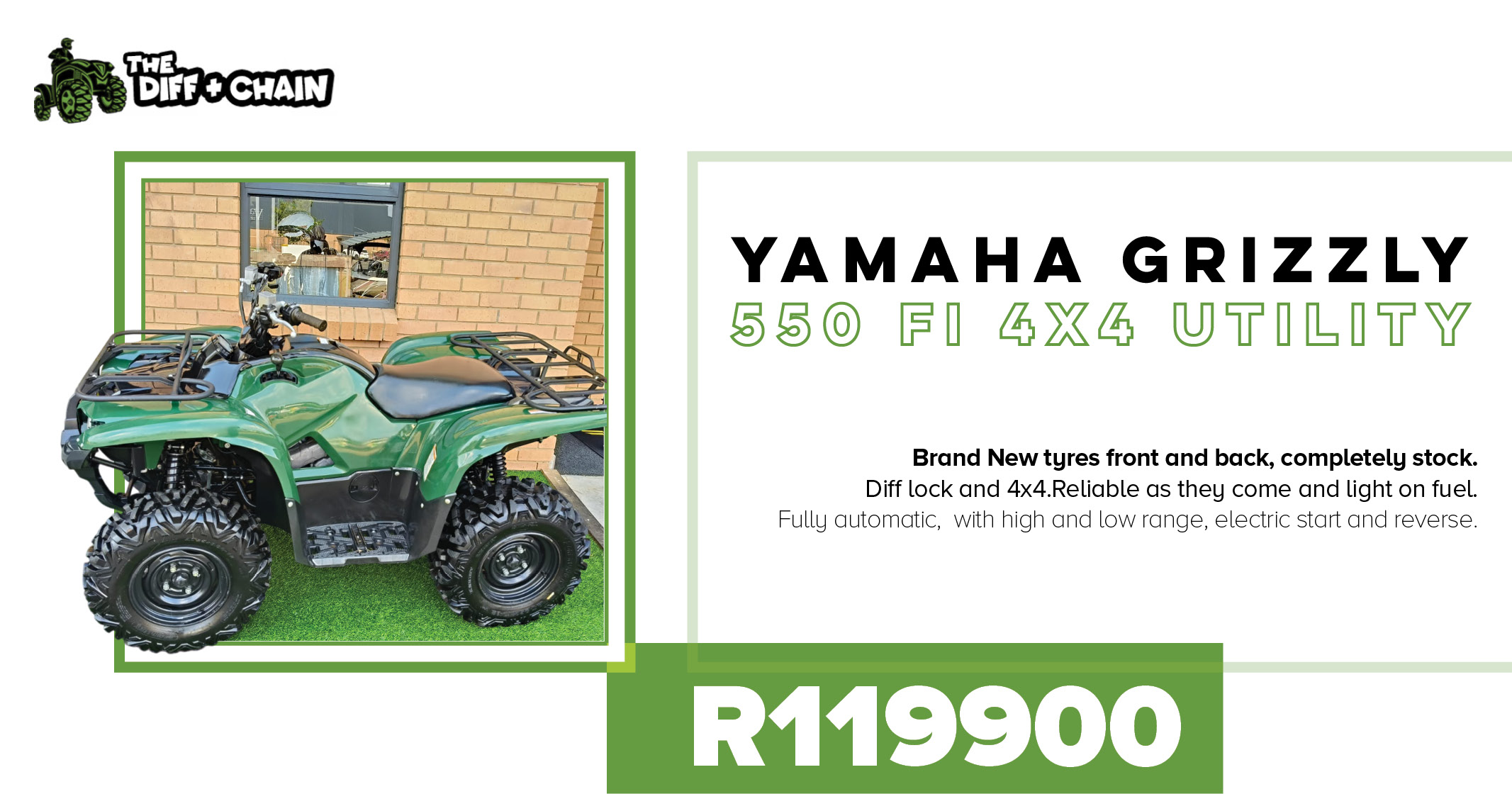 Yamaha Grizzly 550 FI 4x4 utility | The Diff & Chain leisure