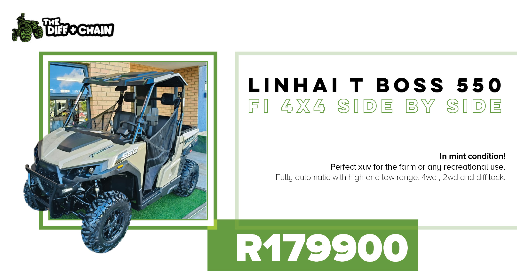 Linhai T boss 550 fi 4x4 side by side | The Diff & Chain leisure