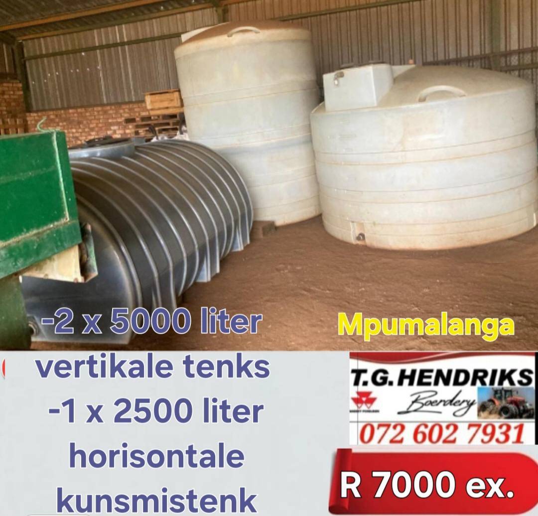 2 x 5000 Liter / Vertikale tenks / 1 x 2500 Liter | T.G. Hendriks