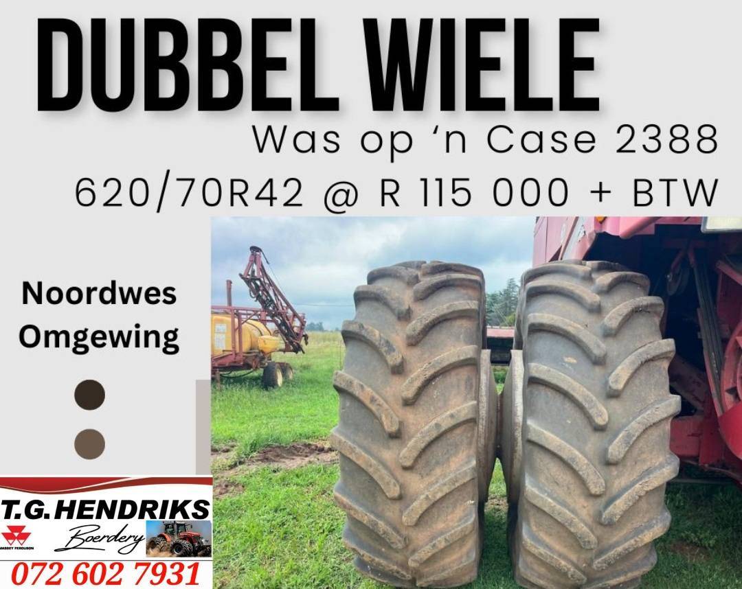 Dubbel wiele / was op n case 2388 620/70R42 | T.G. Hendriks