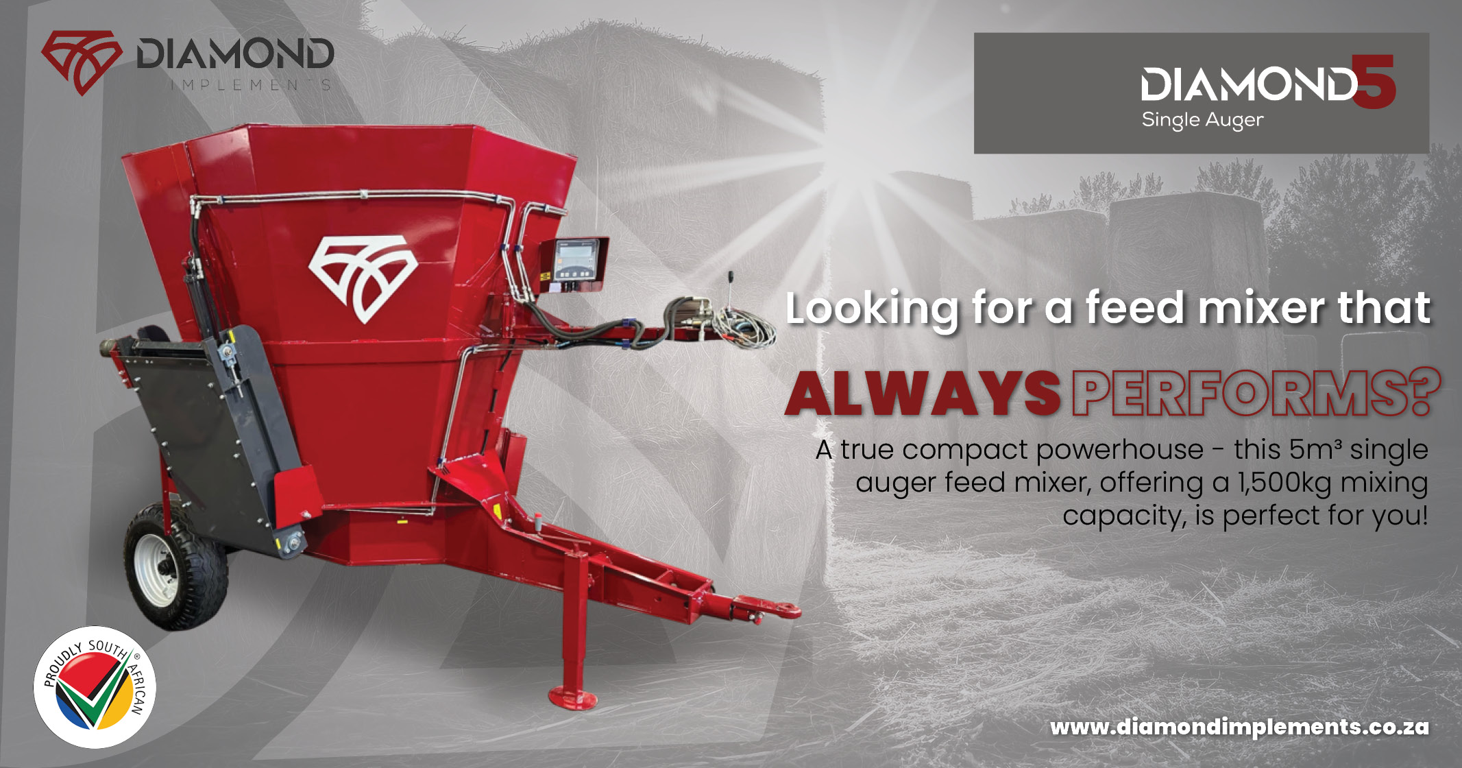 Diamond 5 Single Auger 5m³ capacity | Diamond Implements