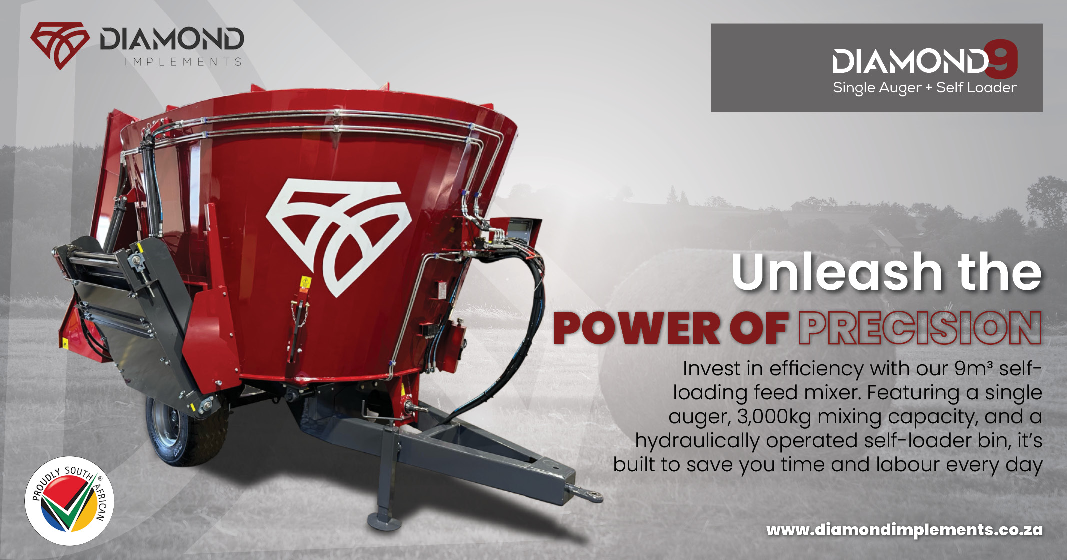 Diamond 9 Single Auger + Self Loader with 9m³ capacity | Diamond Implements