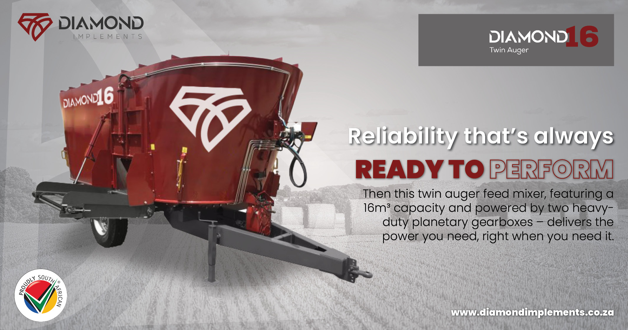 Diamond 16 Twin Auger with 16m³ capacity | Diamond Implements