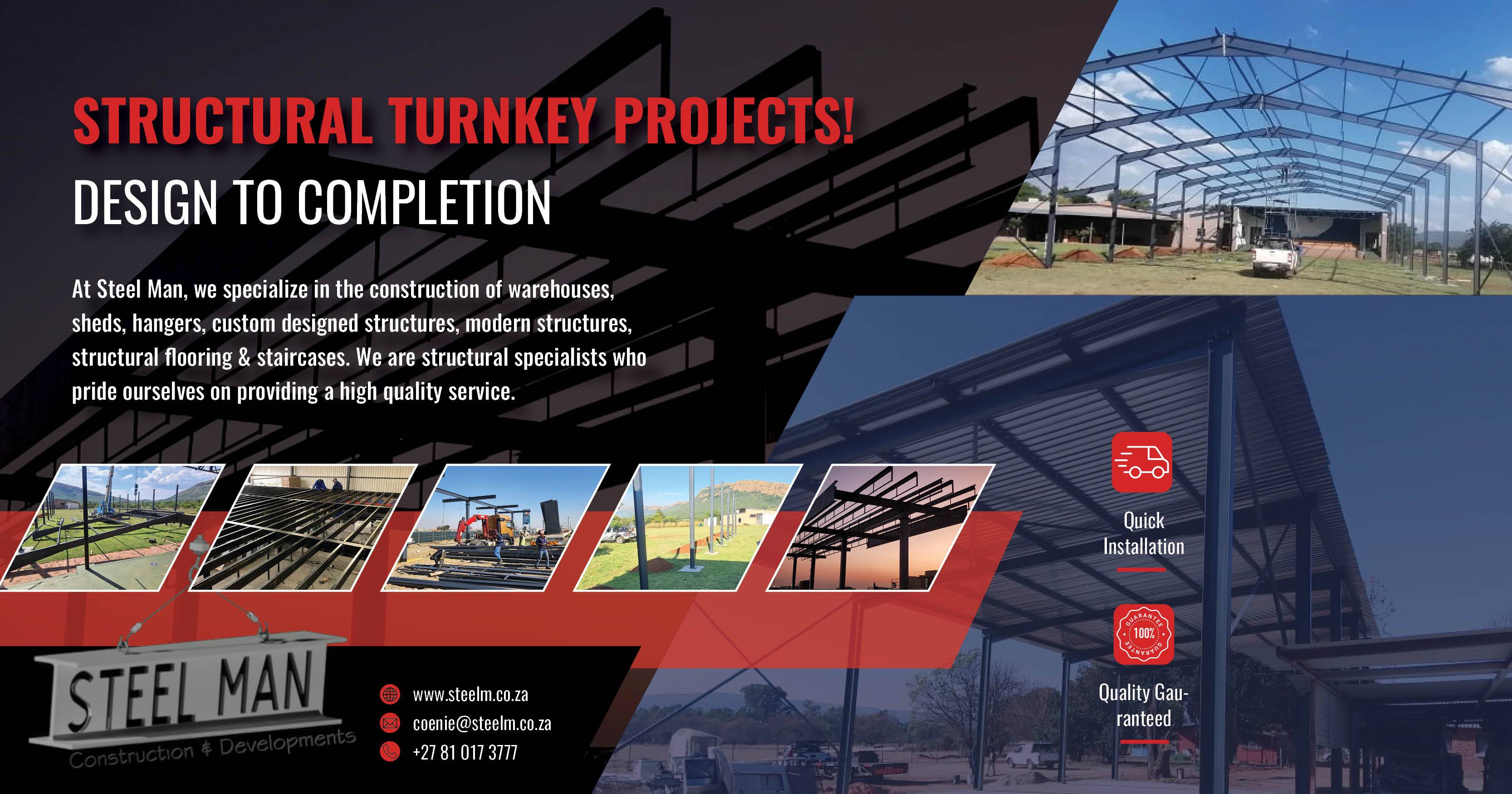 Steel fabrication & building from design to implementation | Steel Man Construction & Developments