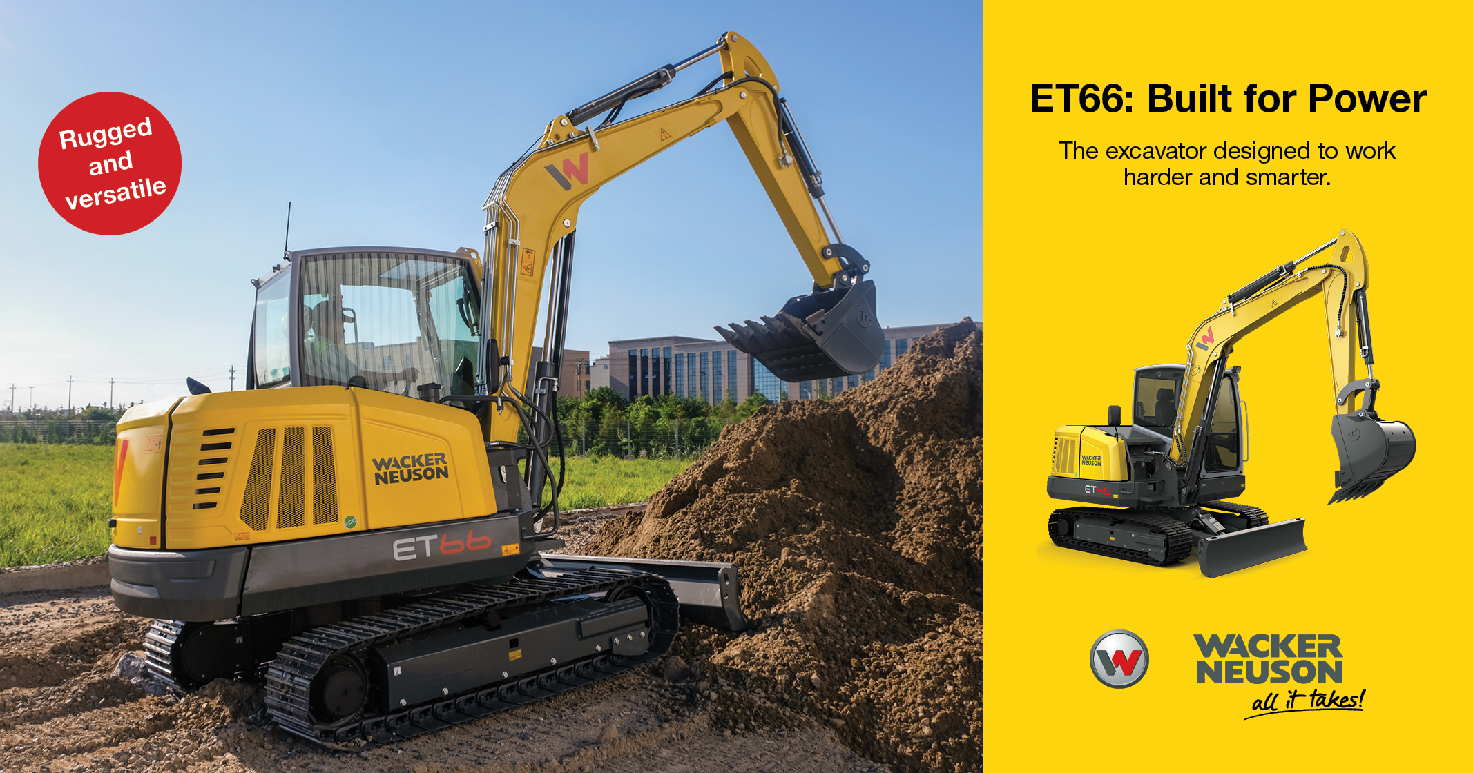 Tracked conventional excavator ET66: Rugged and versatile | Wacker Neuson