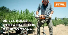 Drill holes with a diameter of up to 250mm with the BT 230 Earth Auger | STIHL