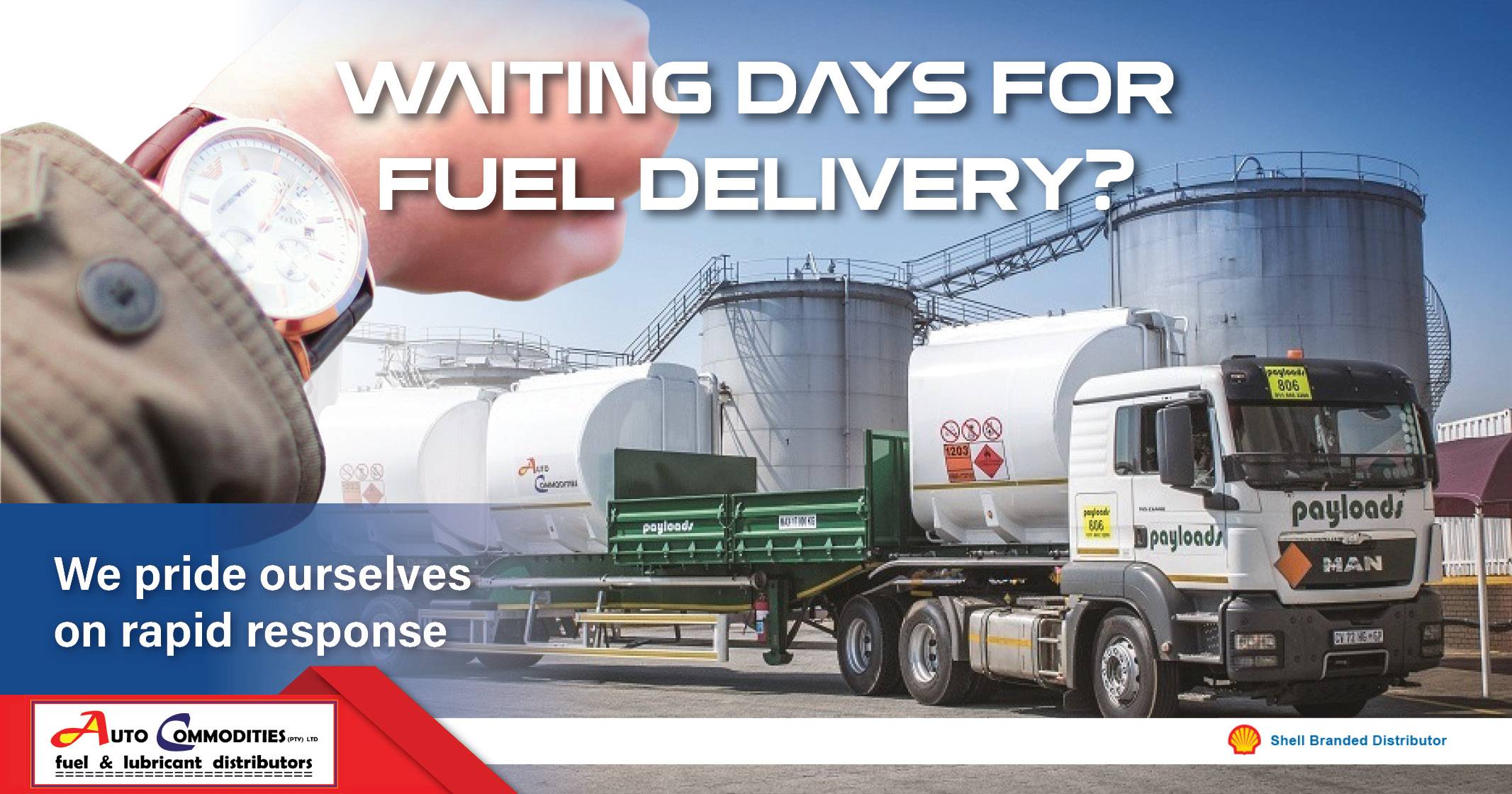 Waiting days for fuel delivery | We pride ourselves on rapid response | Auto Commodities Pty Ltd