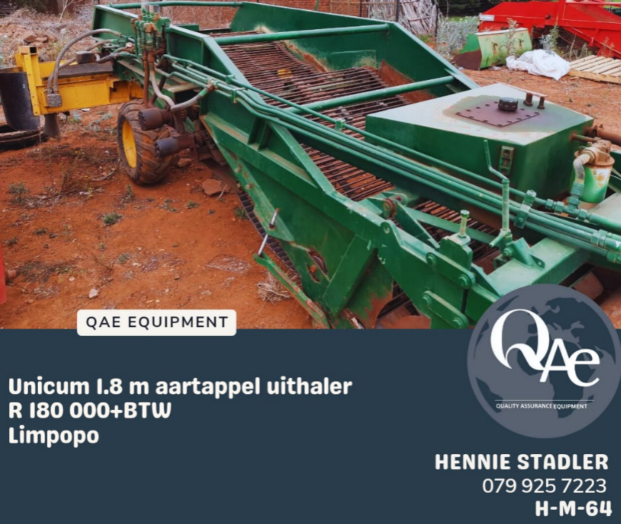 Unicum 1.8m aartappel uithaler |  QAC Equipment