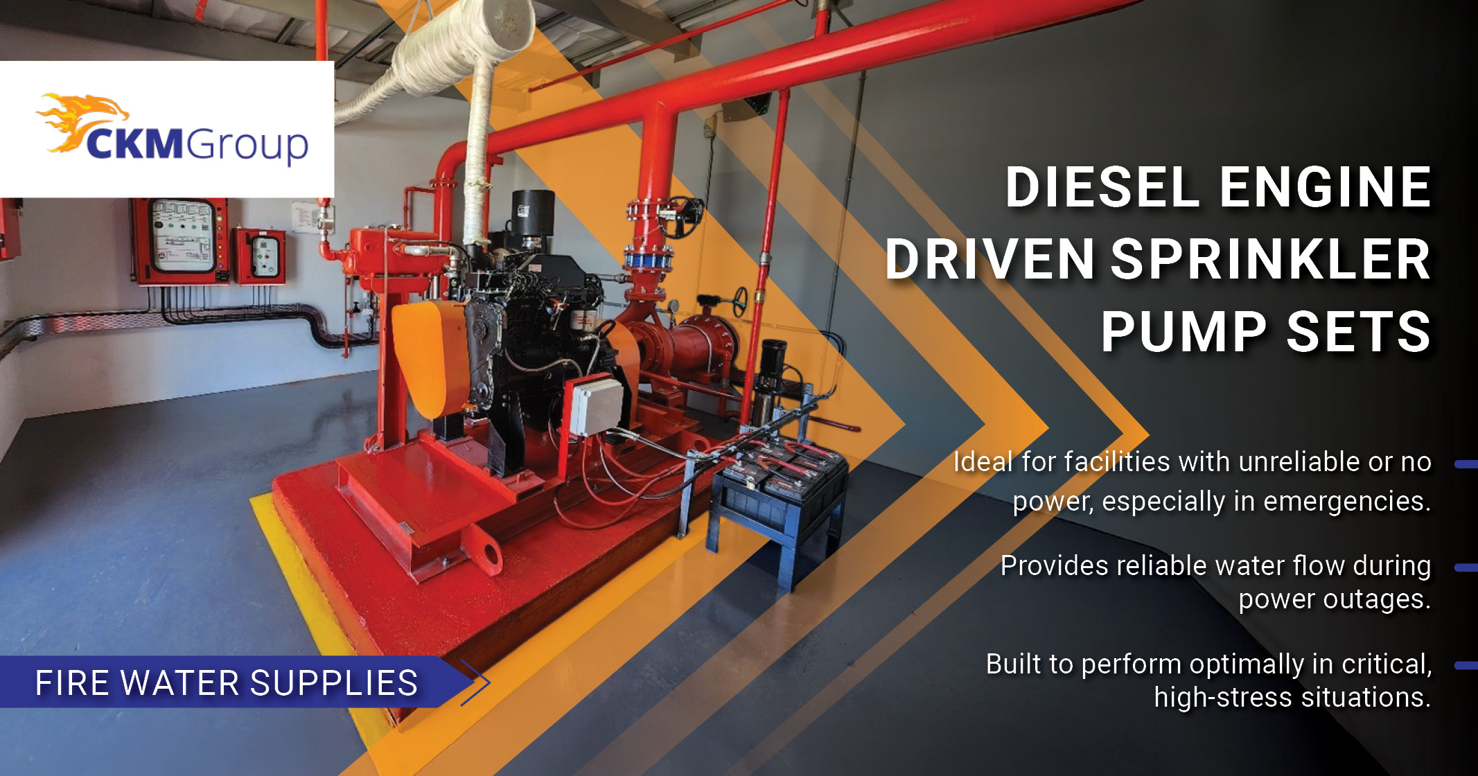Diesel engine driven sprinkler pump set | Fire water supplies | CKM Group