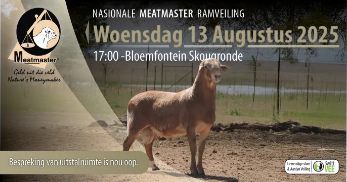 Nasionale Meatmaster veiling & expo | 12-14 Augustus 2025 | Bloemfontein Skougronde