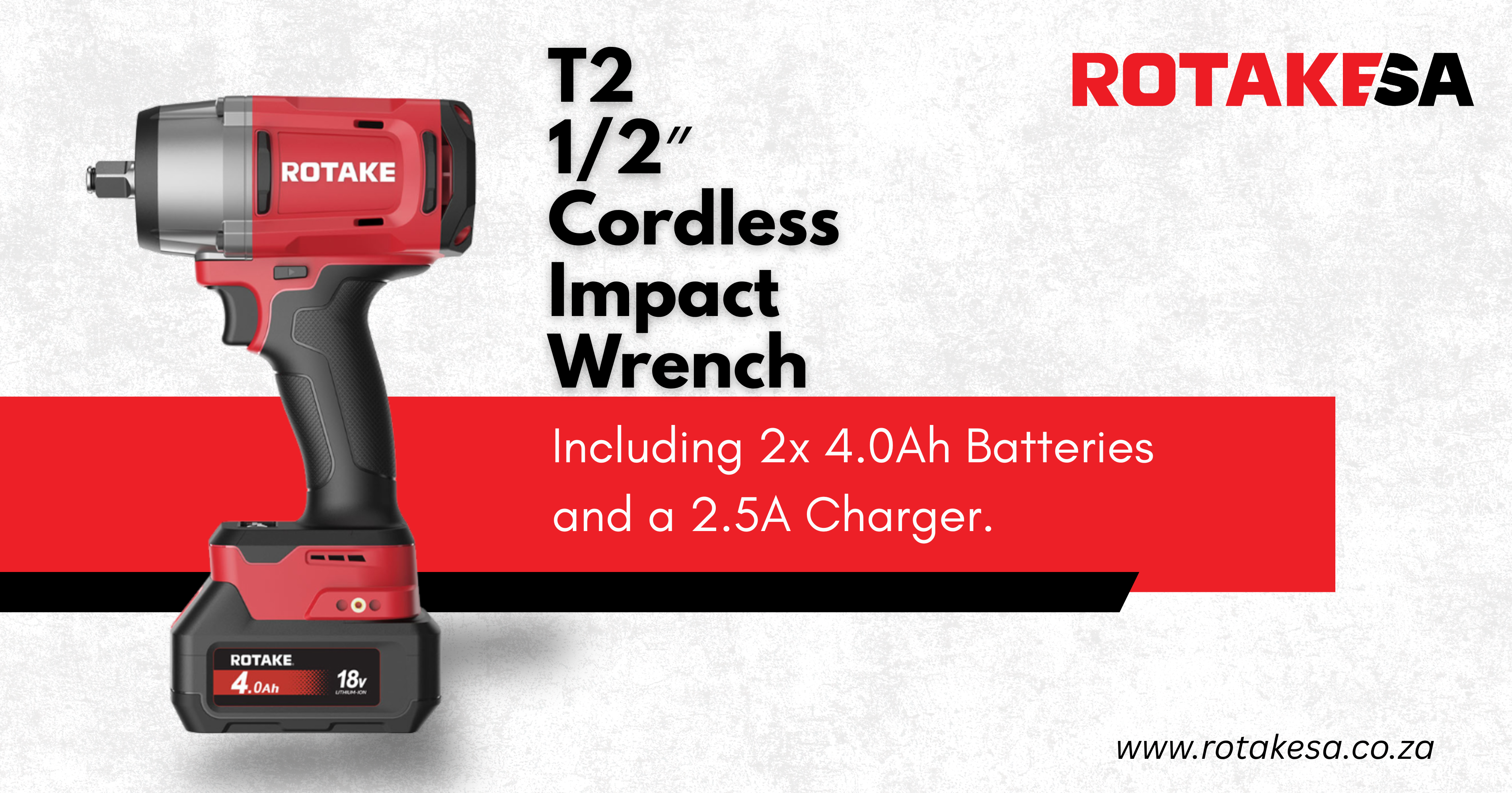 T2 | 1/2″ Cordless Impact Wrench | 1180Nm | RotakeSA