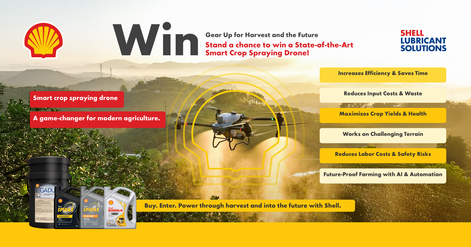 Gear Up for Harvest | Stand a chance to win a State-of-the-Art Smart Crop Spraying Drone! | Shell