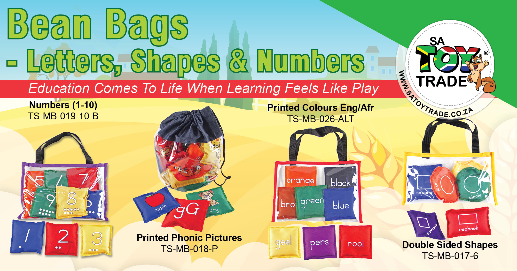Bean bags - Letters | Shapes | Numbers | SAToyTrade