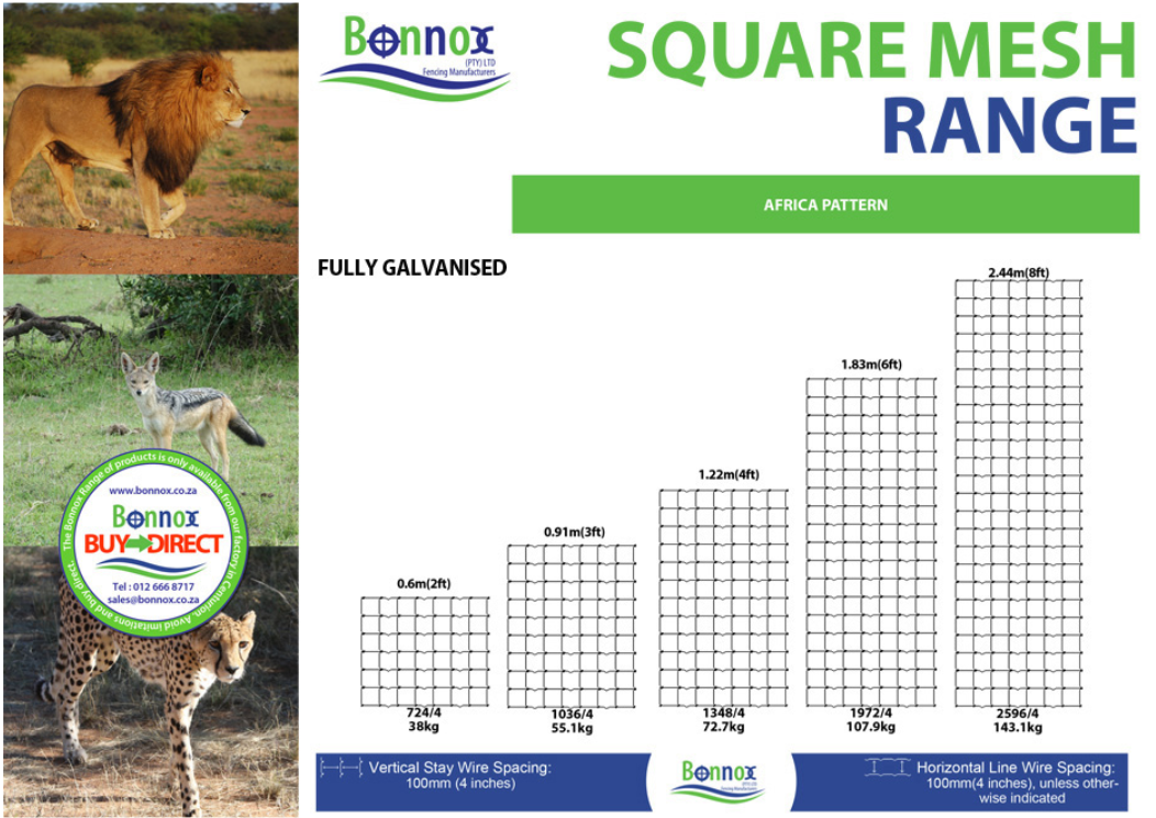 Bonnox® Square Mesh fencing range | Bonnox Pty Ltd